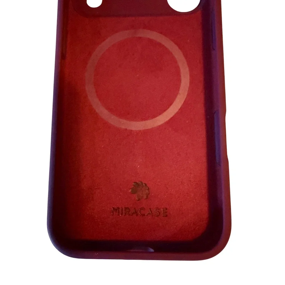 Miracase iPhone 17 Pro Max MagSafe Silicone Case Burgundy Red Protective Cover